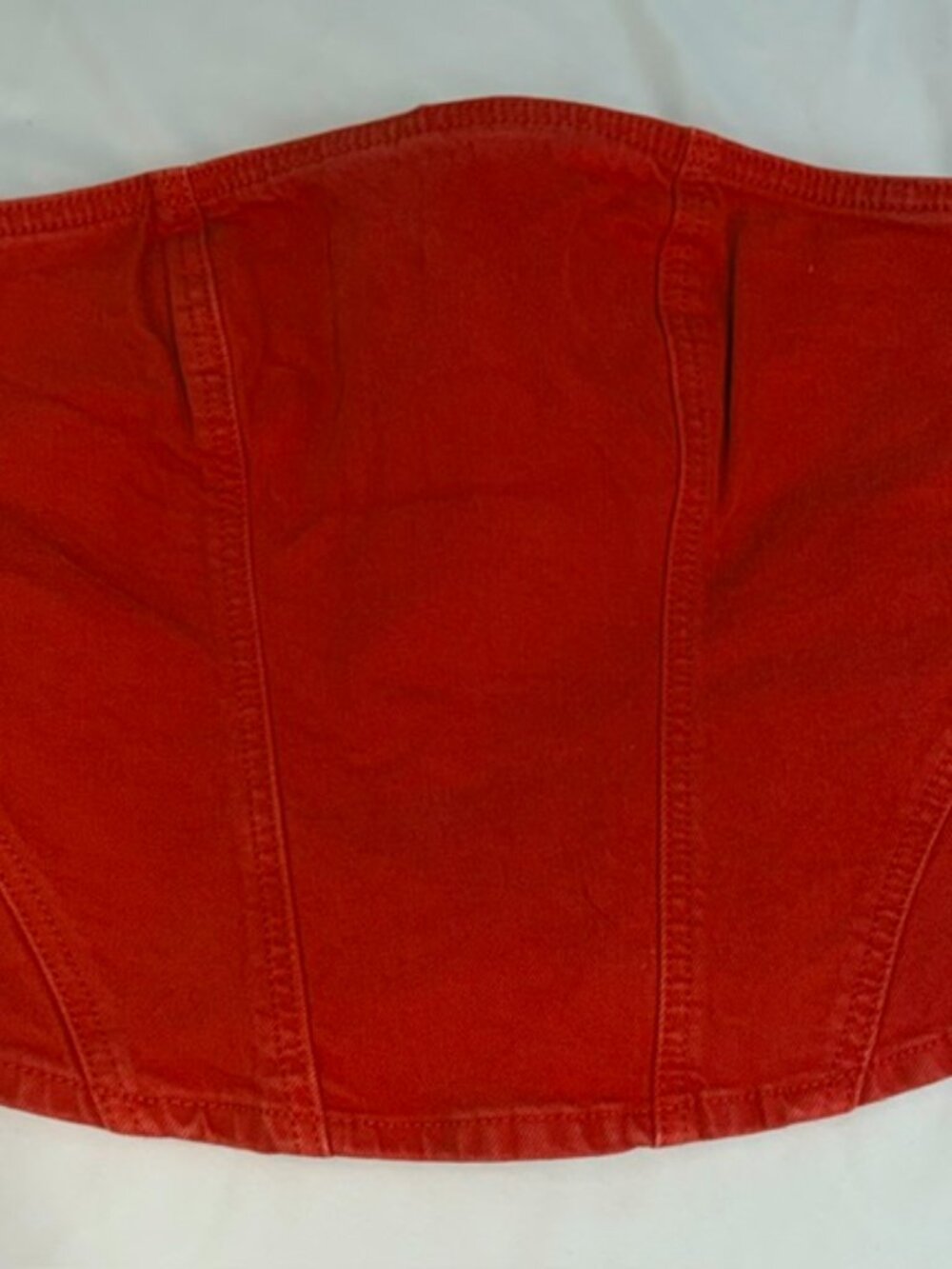 NWT Universal Thread Red Denim Strapless Corset Tube Top - Size 2